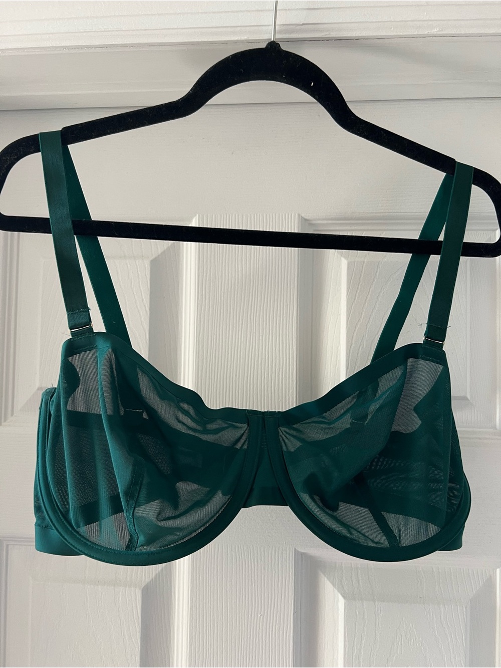CUUP Sheer Underwire Bra in Teal Green